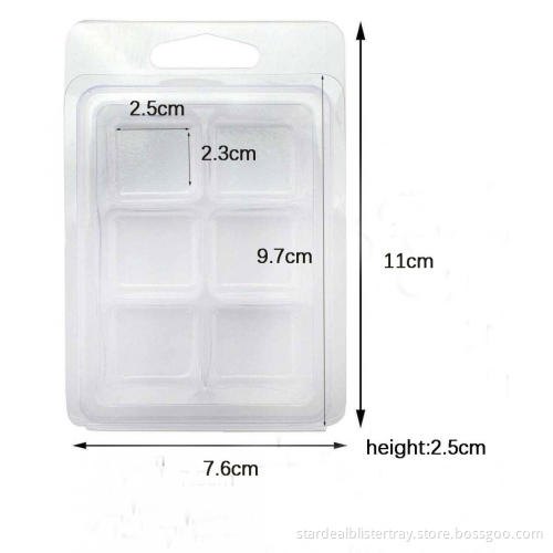 6 Cavity Clear Wax Melt Mould Plastic Box